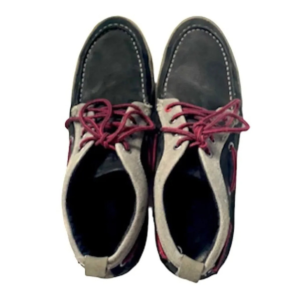 Pajar Canada hightop suede leather boat shoe Men’s size 12-12 1/2 Navy and gray - Picture 9 of 9